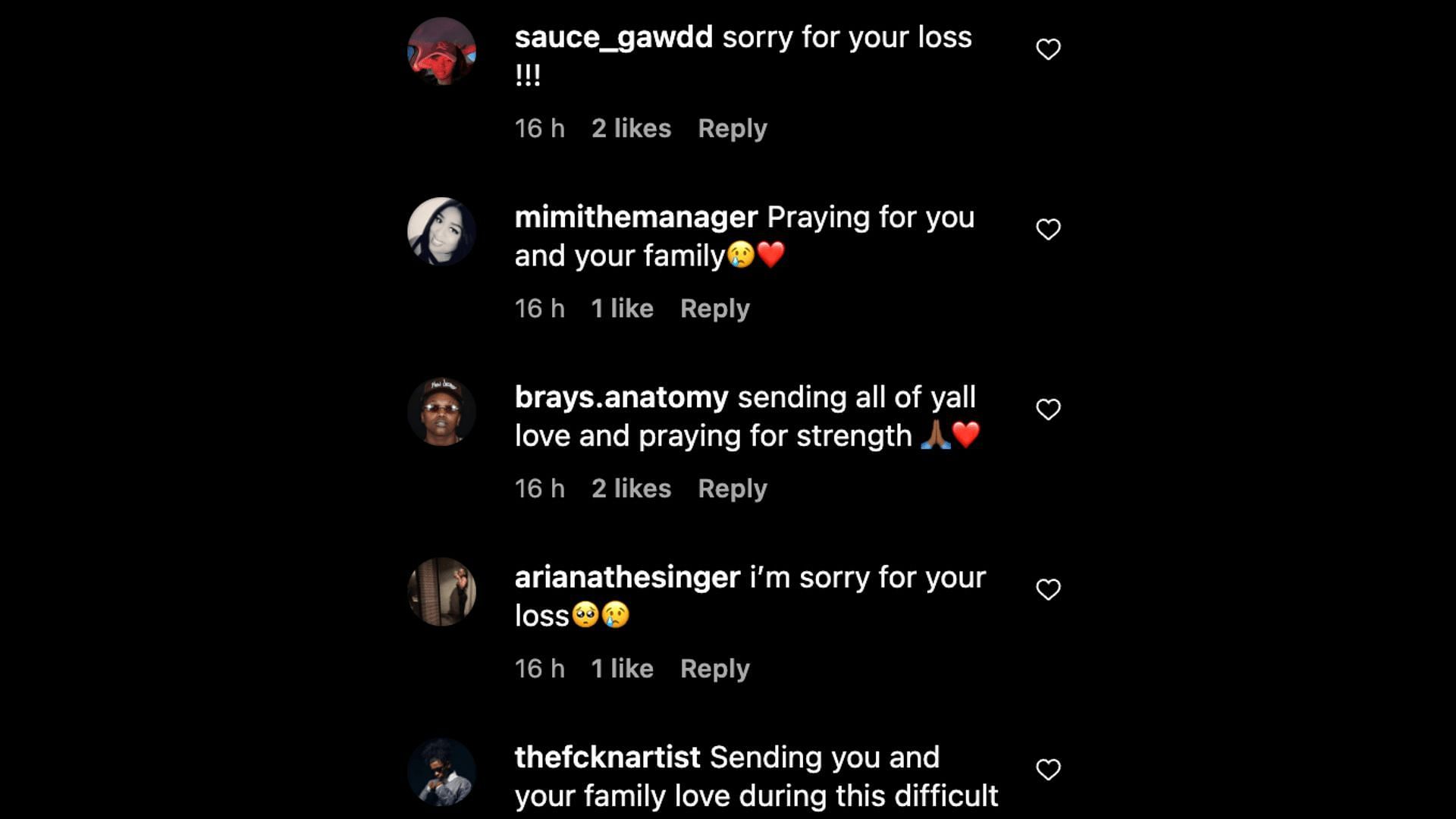 Social media users mourn the loss of the pastor&#039;s wife. (Image via Instagram)