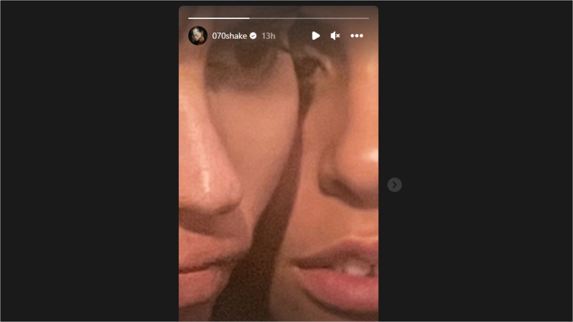 070 Shake posted a close-up picture featuring with Lily-Rose Depp (Image via 070shake/Instagram)