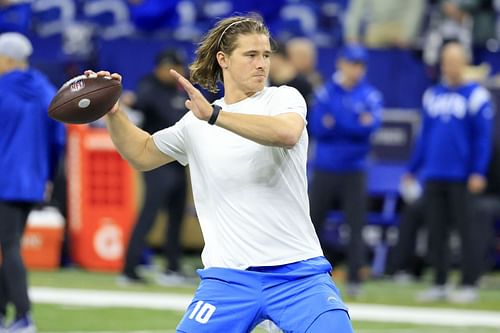 Justin Herbert during Los Angeles Chargers v Indianapolis Colts