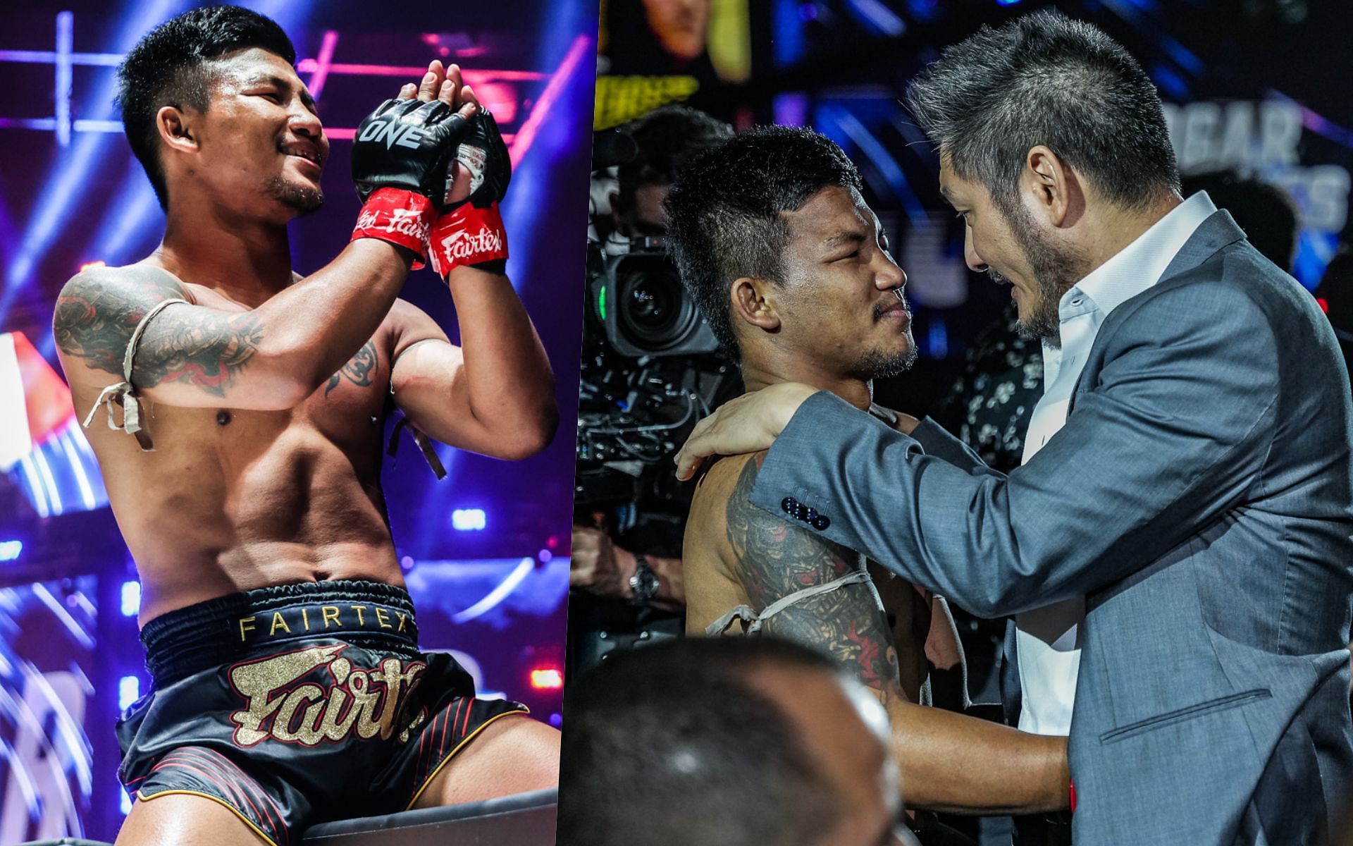 Rodtang Jitmuangnon (L) with ONE CEO and Chairman Chatri Sityodtong -- Photo by ONE Championship 