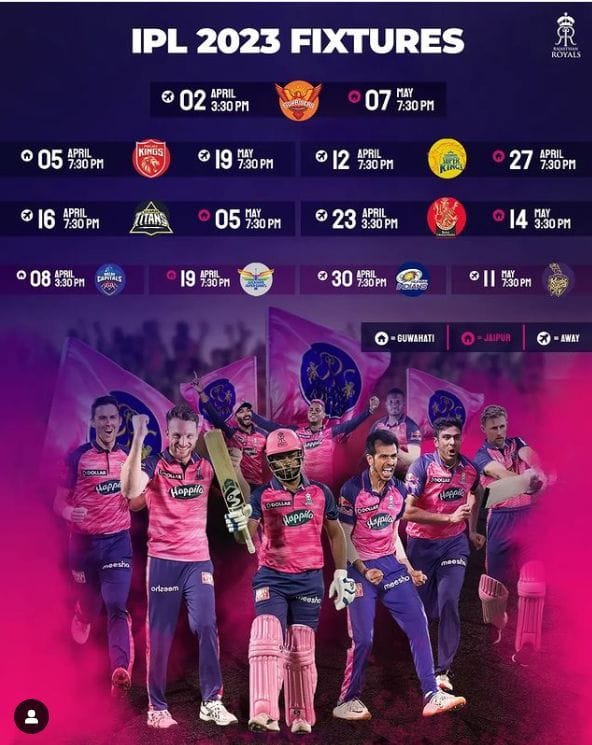 IPL Match Schedule 2023 & Time Table