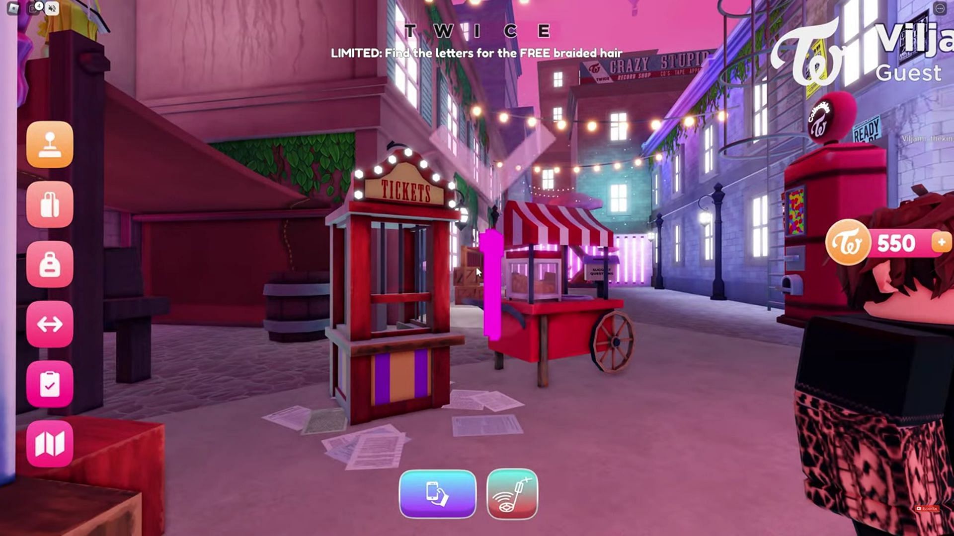 How to get the TWICE Pink Ombre Braids in Roblox Twice Square?