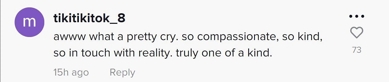 A comment reacting to the video (Image via TikTok/@ )