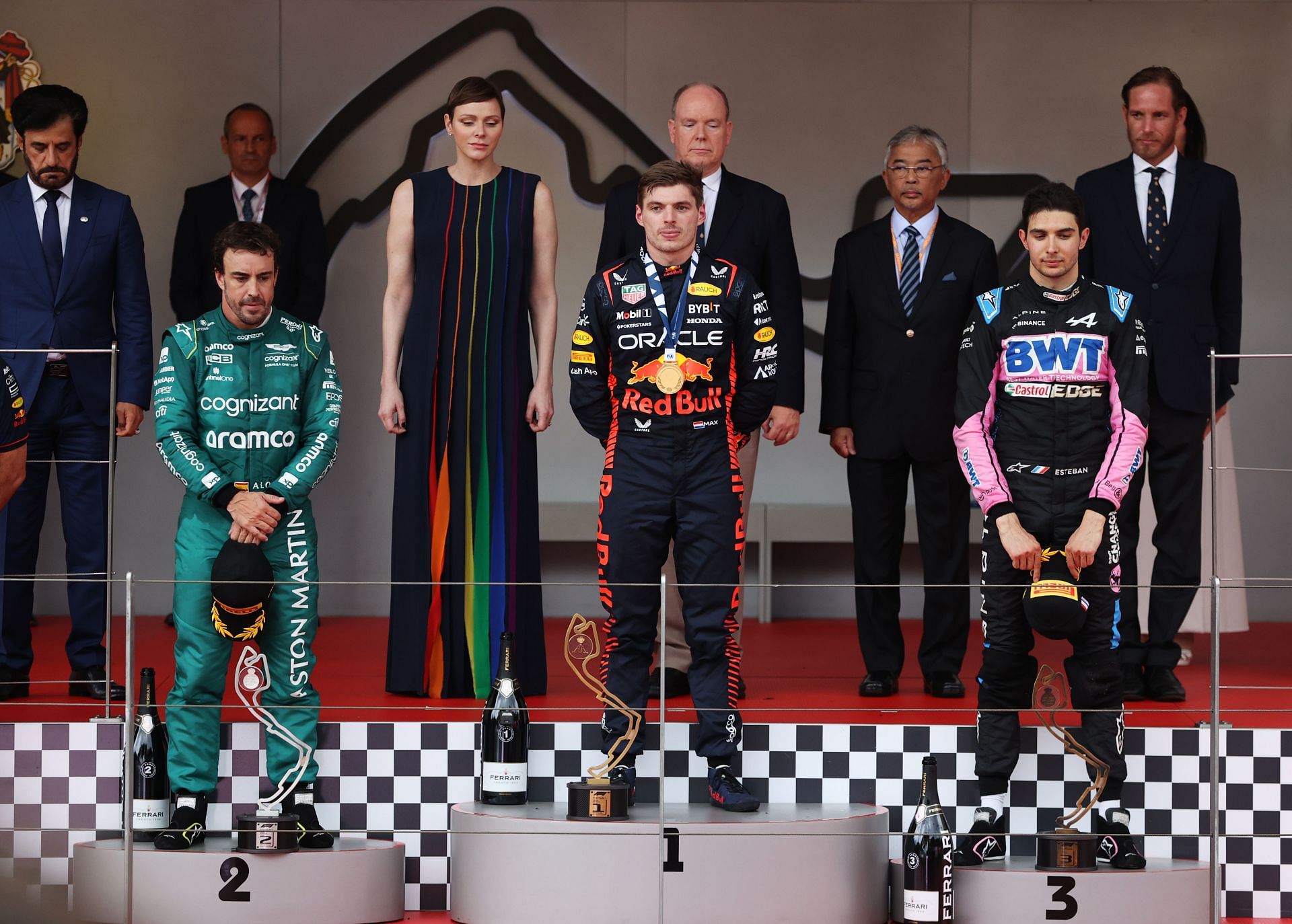 Top 3 finishers of the 2023 Monaco GP (Photo by Ryan Pierse/Getty Images)
