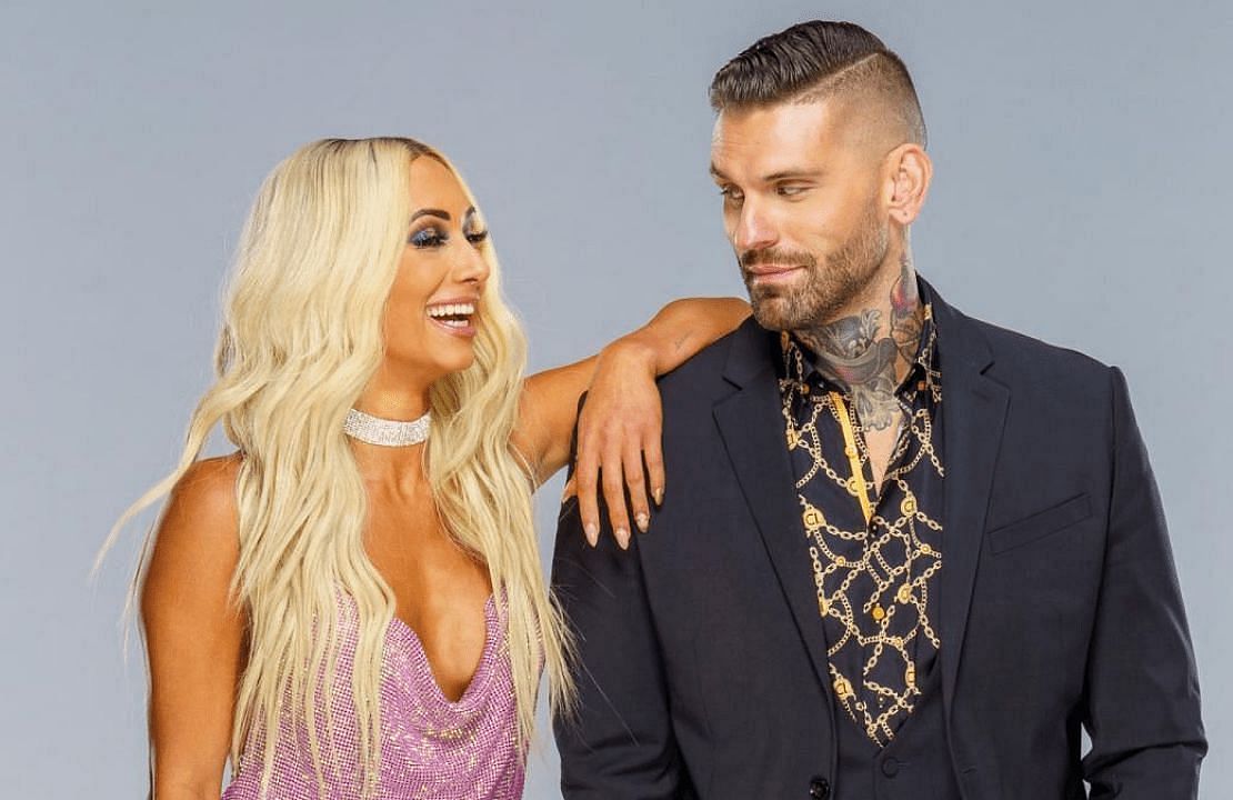Corey Graves with his wife and WWE Superstar Carmella