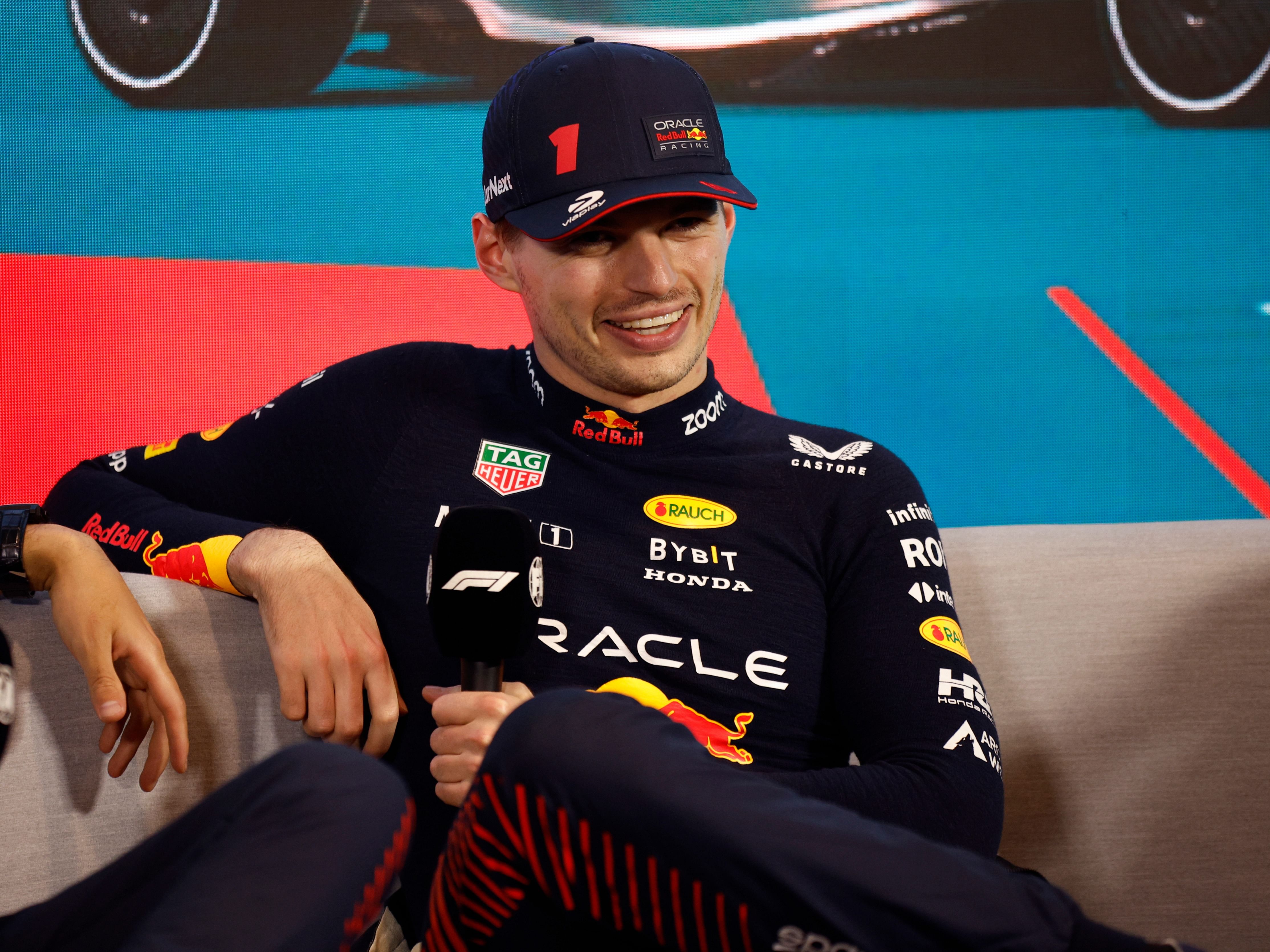 Max Verstappen talks in a press conference after the 2023 F1 Miami Grand Prix. (Photo by Jared C. Tilton/Getty Images)