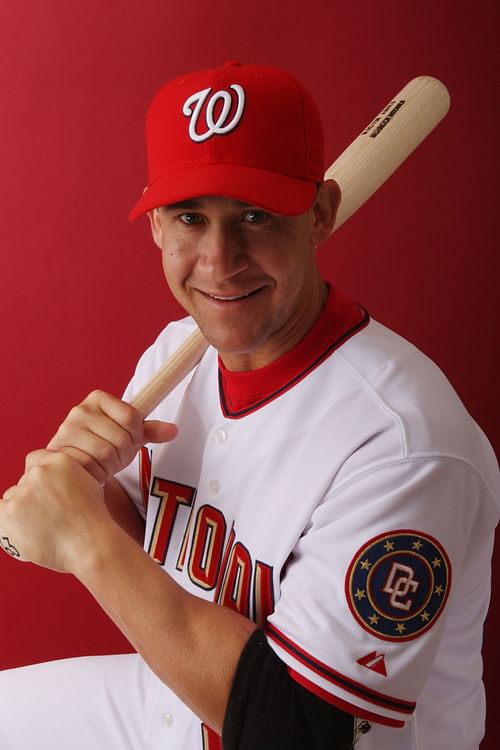 Washington Nationals Photo Day: VIERA, FLORIDA - FEBRUARY 23: Bret Boone #29 of the Washington Nationals poses during Photo Day on February 23, 2008, at Space Coast Stadium in Viera, Florida. (Photo by Elsa/Getty Images)