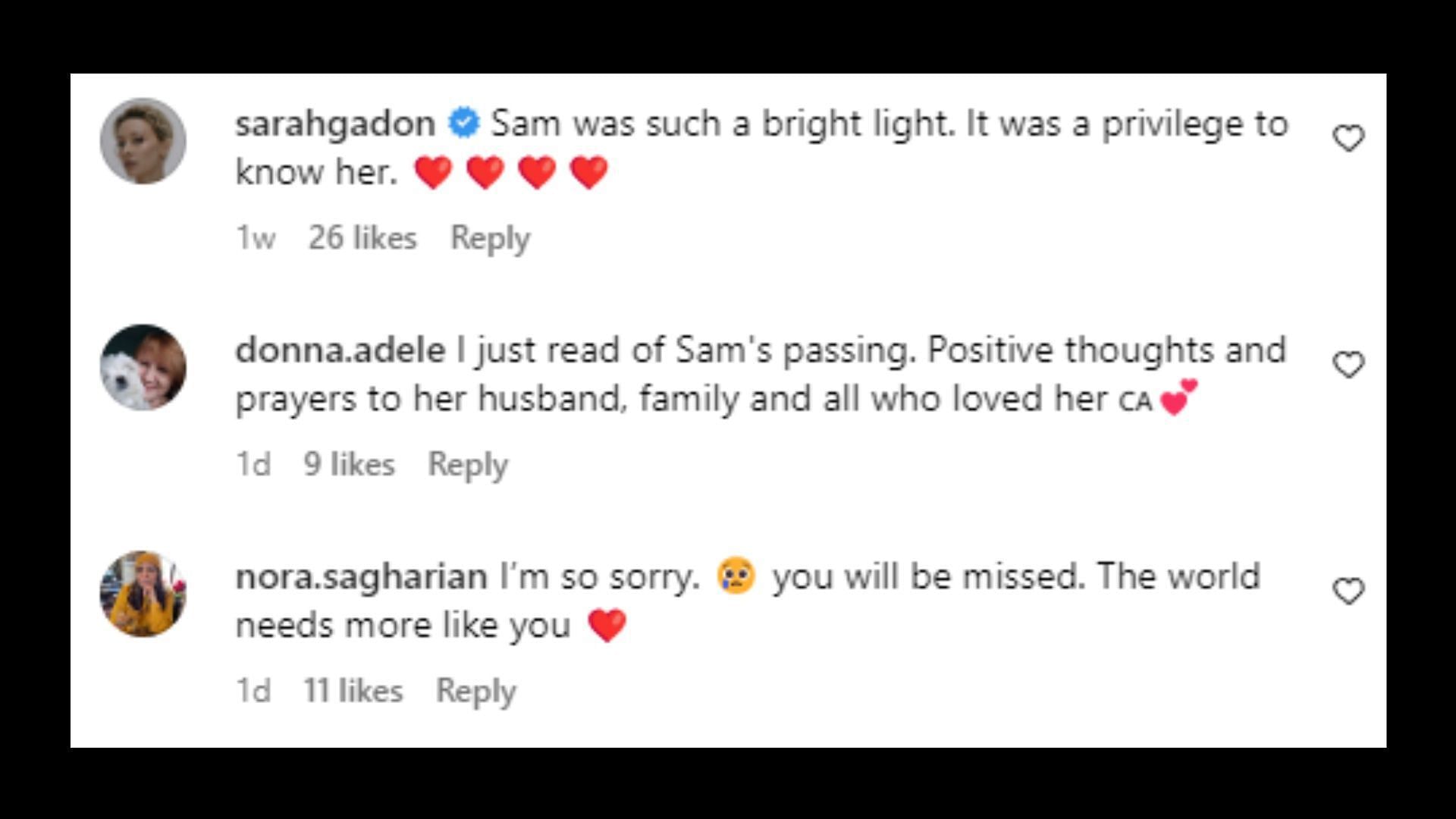 Netizens expressed their grief on Instagram (Image via samsationalw/Instagram)