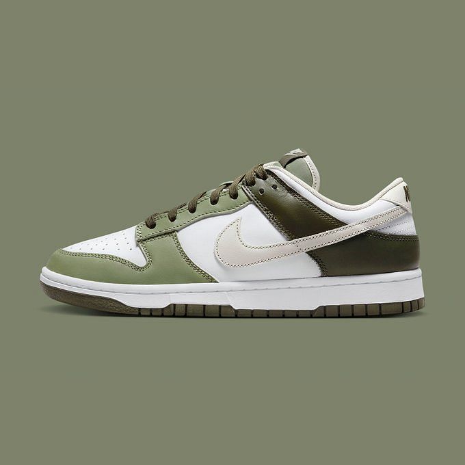 Cargo Khaki: Nike Dunk Low White Oil Green Cargo Khaki shoes: Where to ...