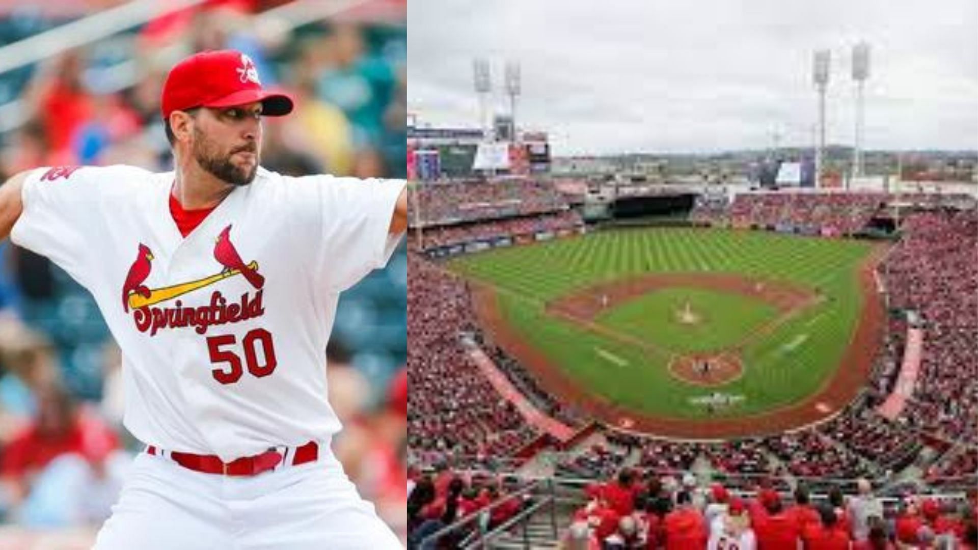 Adam Wainwright and the Cincinnati&rsquo;s Great American Ball Park