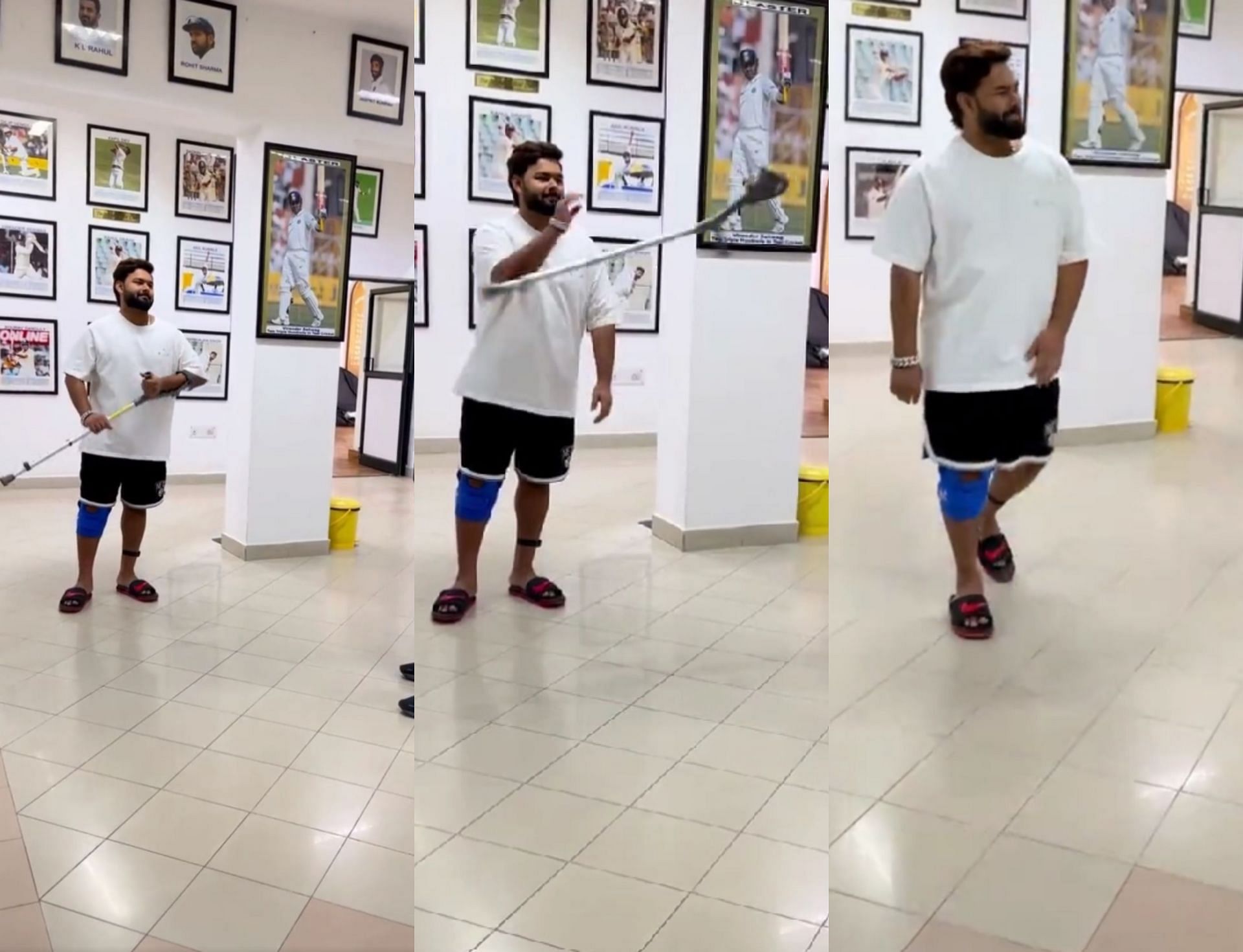 Rishabh Pant rehabilitating at the NCA. 