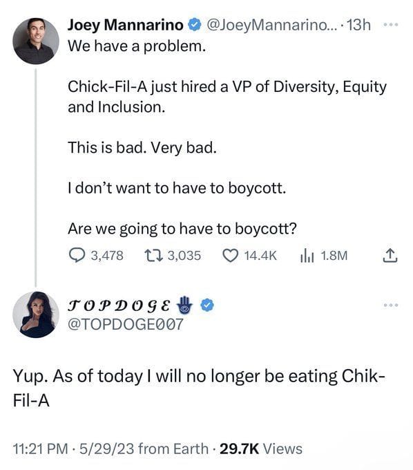 Chick Fil A "Going to be called to repent soon" Chick fil A woke