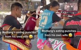 Rodtang gladly taking his wife’s punches in training session