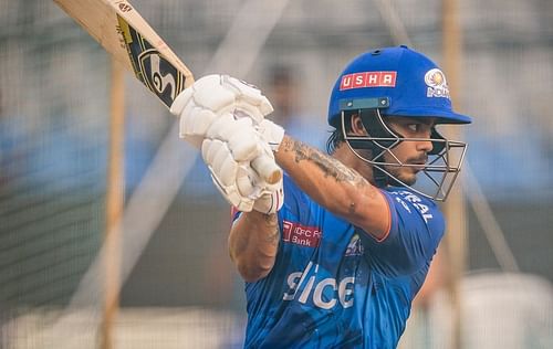 Ishan Kishan batting during net sessions (Image Courtesy: Twitter/Mumbai Indians)