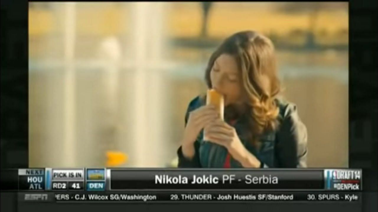 Nikola Jokic was drafted during a commercial. (Photo: 31.tv/YouTube)
