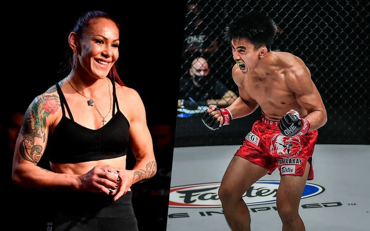 Cris Cyborg (L) and Joshua Pacio (R) | Photo by ONE Championship