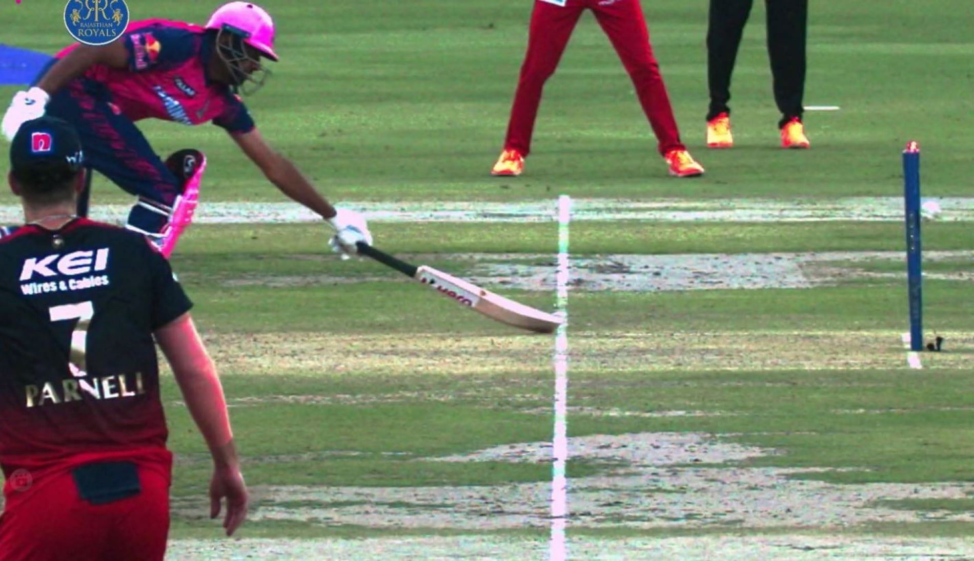 Ravichandran Ashwin was just short of the crease going for a second run against RCB