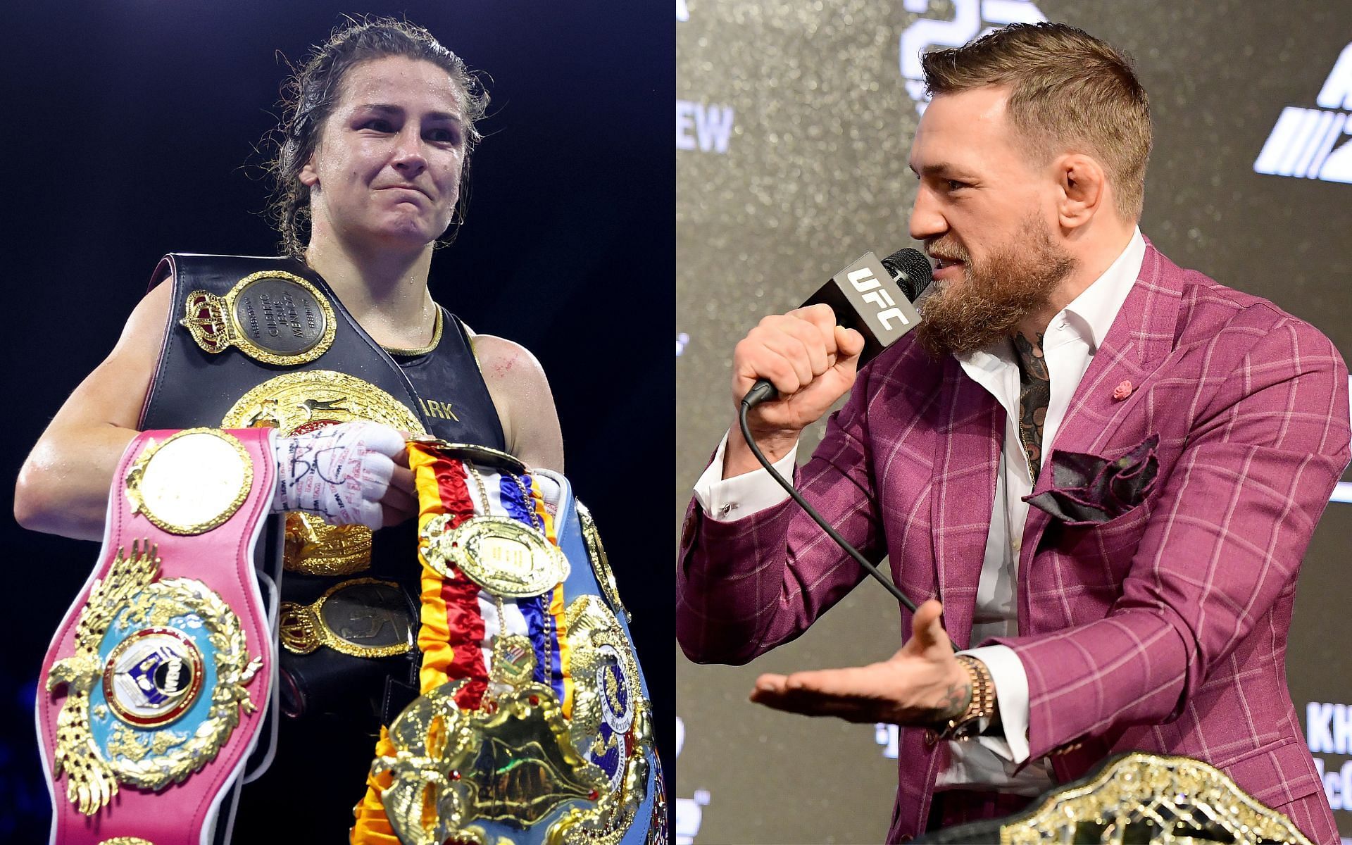 Katie Taylor (left) and Conor McGregor (right). [via Getty Images]