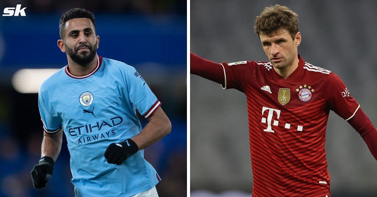 Riyad Mahrez (left) and Thomas Muller (right)