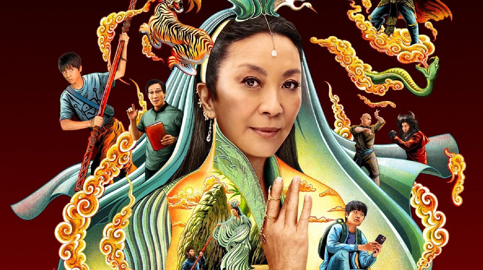 Michelle Yeoh plays the Chinese Goddess of Mercy aka. Guanyin in American Born Chinese (Image via. Disney+) 