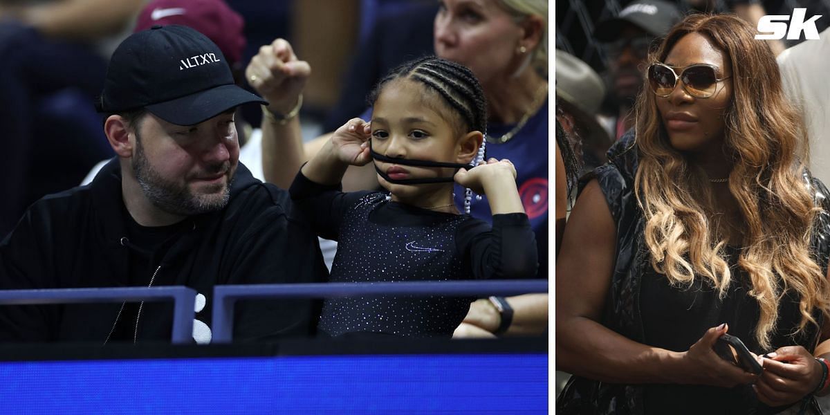 Alexis Ohanian &amp; daughter Olympia (L) and Serena Williams