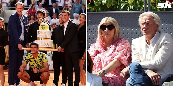 Bjorn Borg, David Villa among stars in attendance during Carlos Alcaraz's birthday victory over Borna Coric in Madrid Open SF
