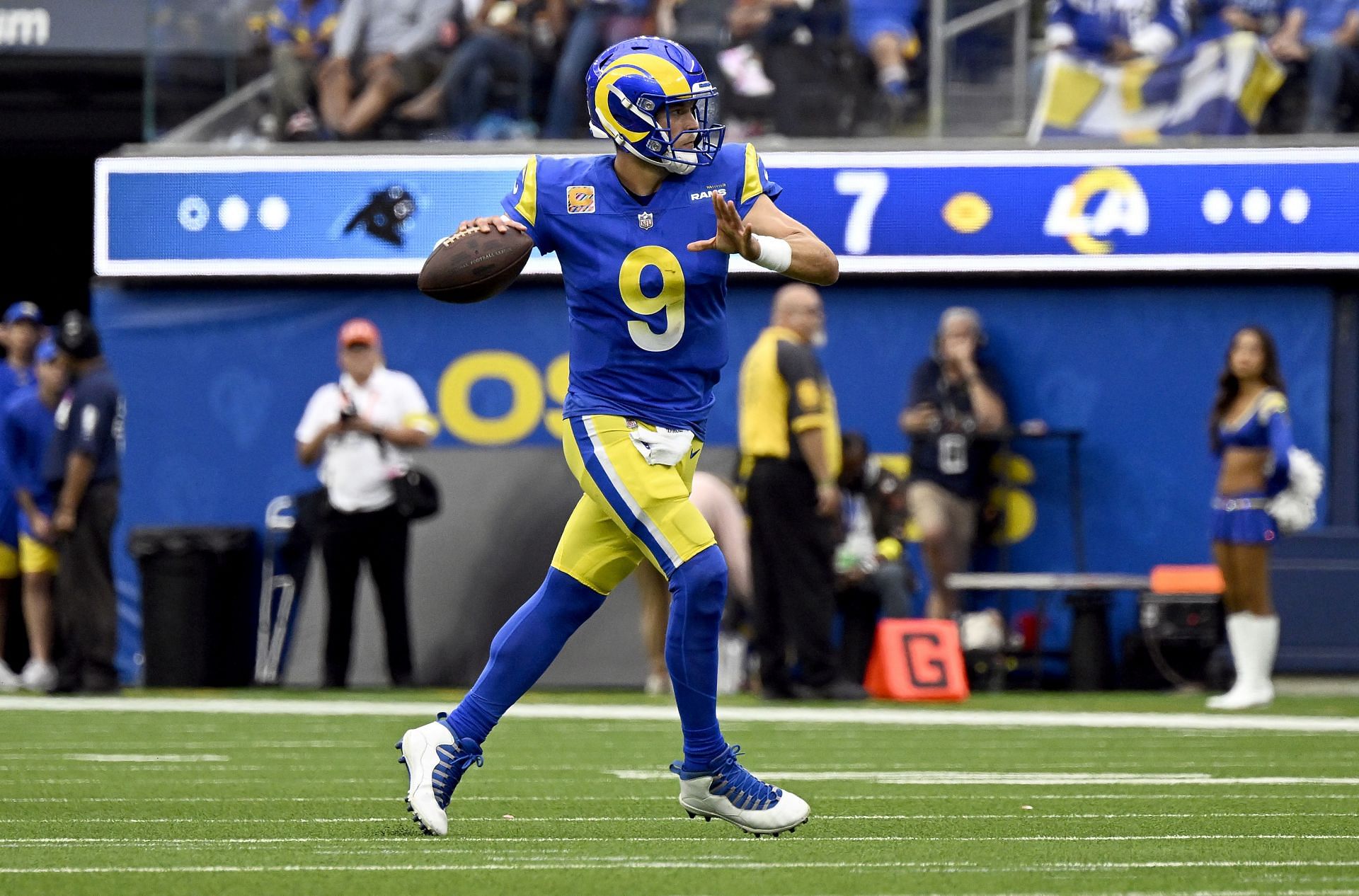 Matthew Stafford during Carolina Panthers v Los Angeles Rams