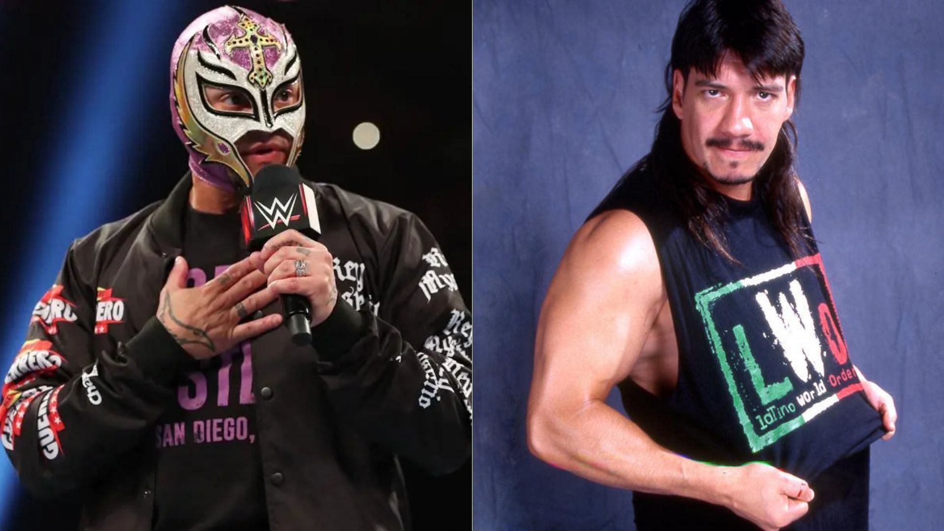 Rey Mysterio (left); Eddie Guerrero (right)