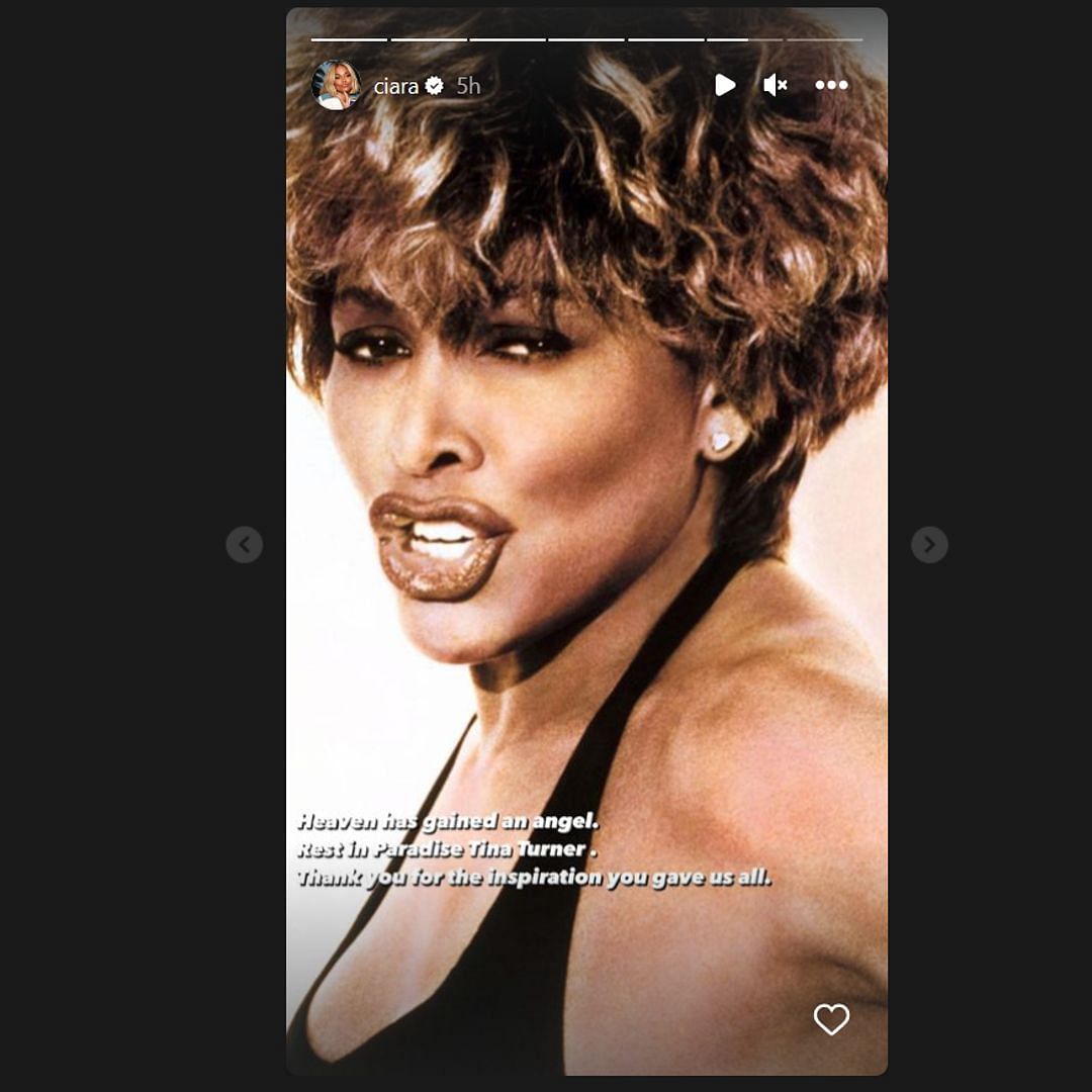 Ciara posted a heartfelt tribute to Tina Turner.