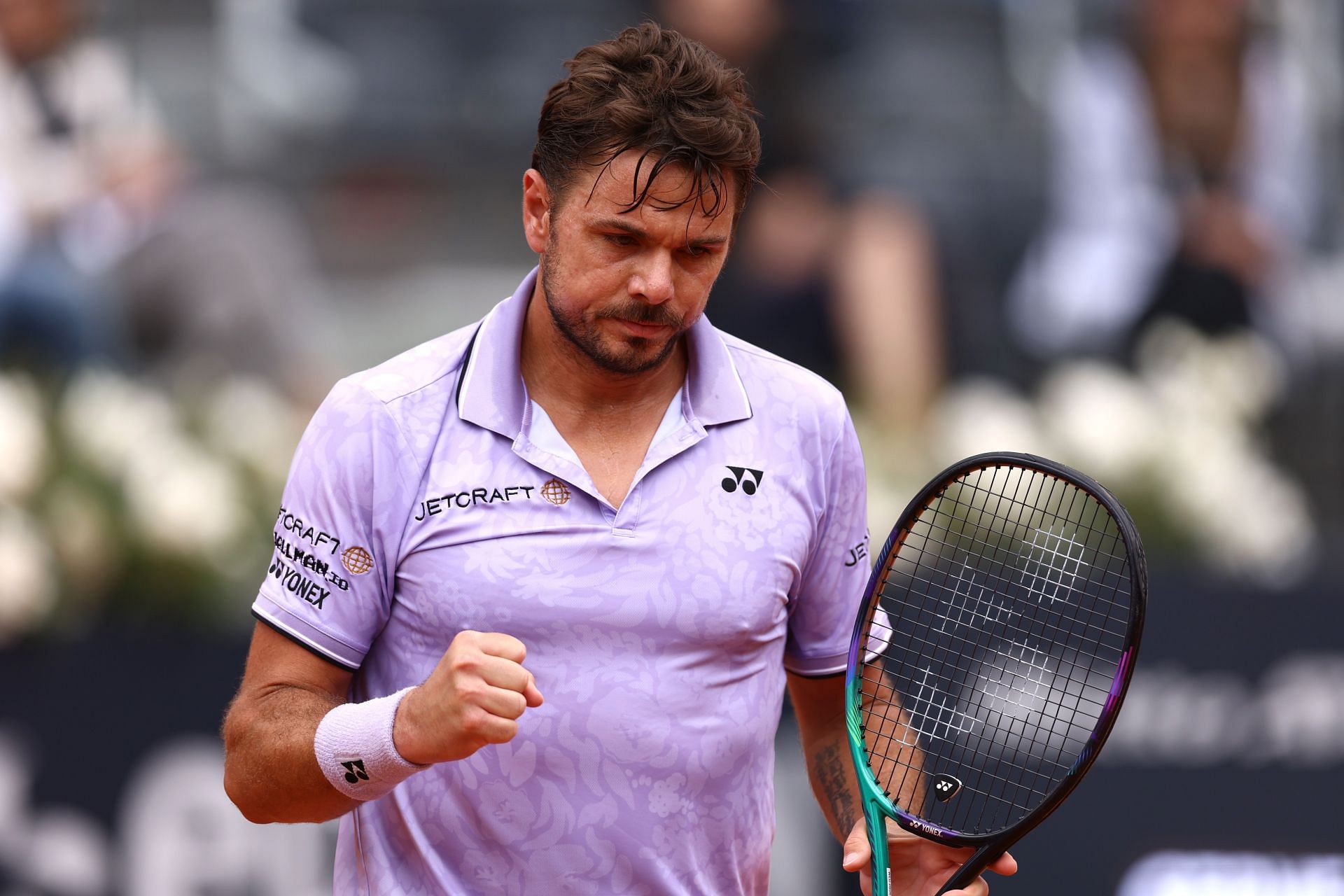 Stan Wawrinka in action at the Italian Open