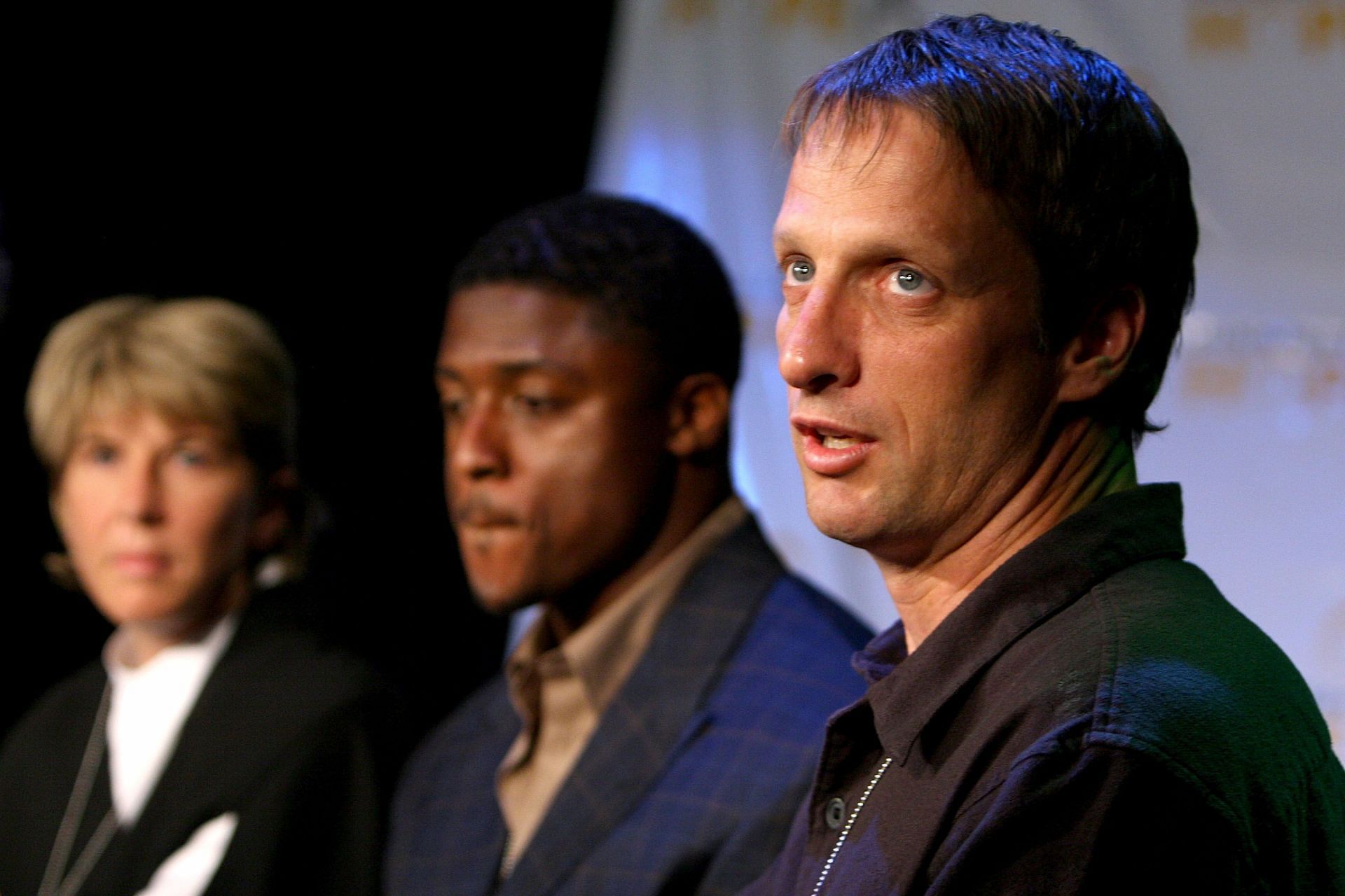 Andrea Jaeger (Far Left) at a press conference