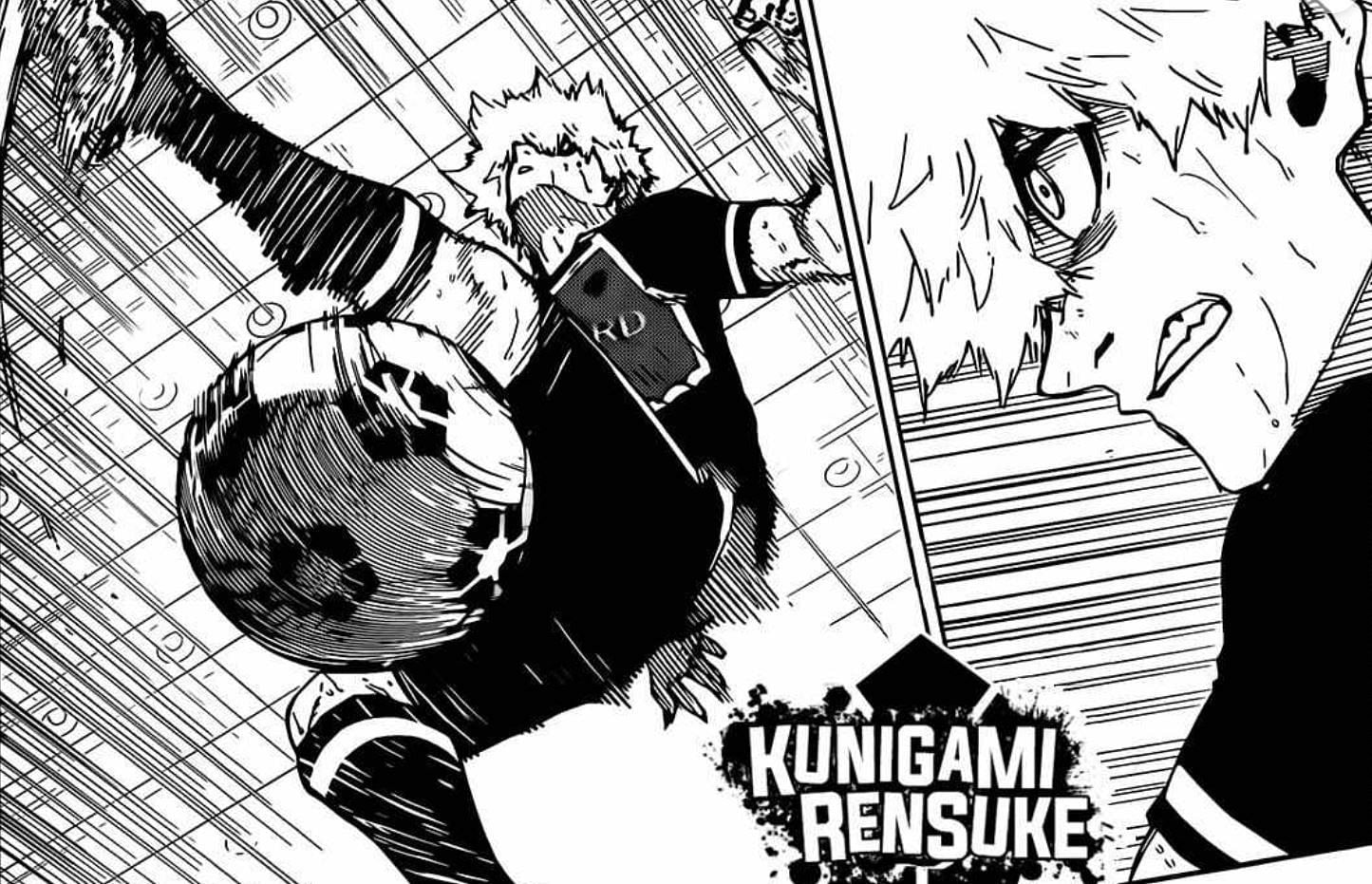 Kunigami Rensuke as seen in the Blue Lock manga (Image via Kodansha)