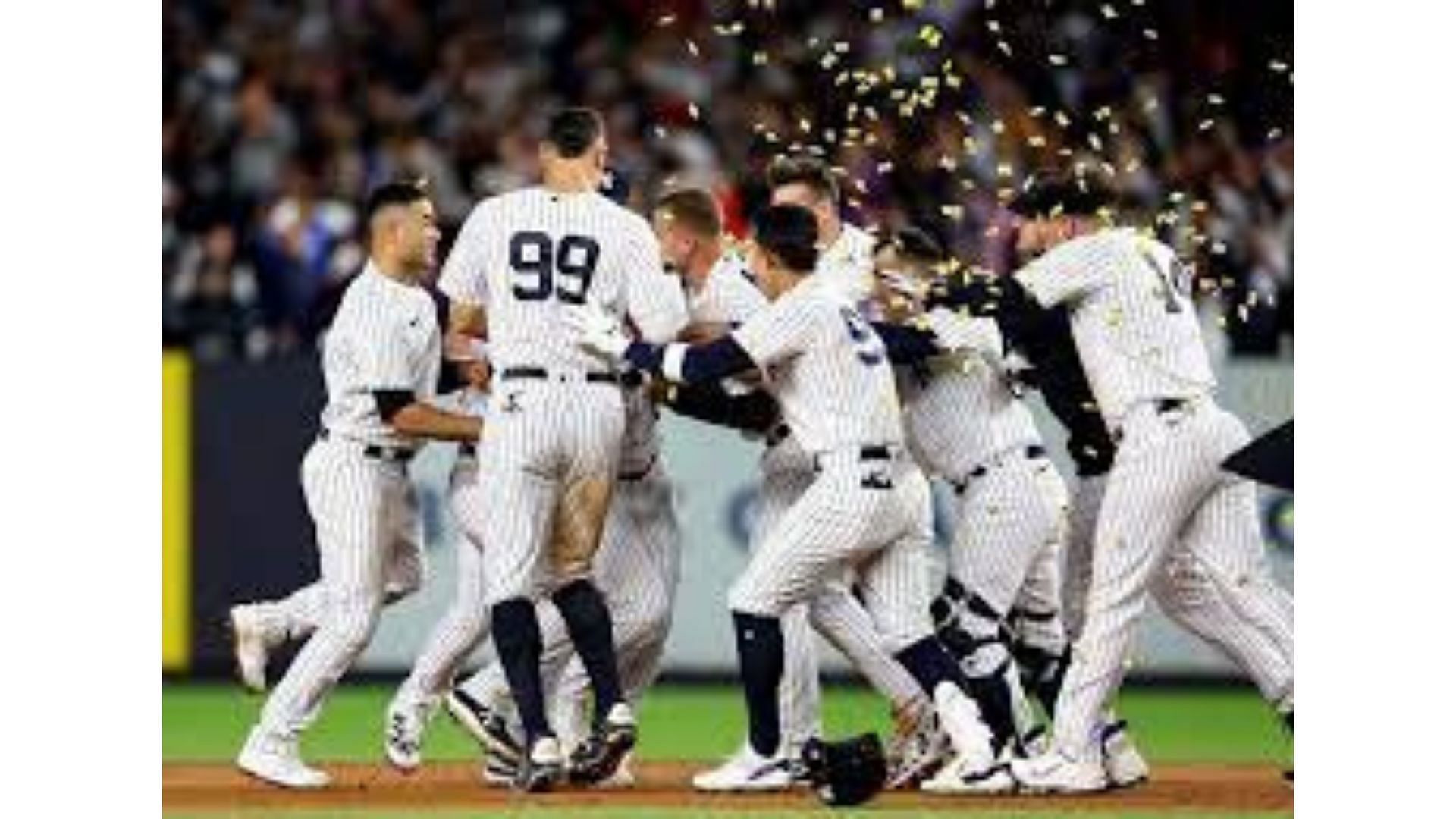 New York Yankees celebrating a win