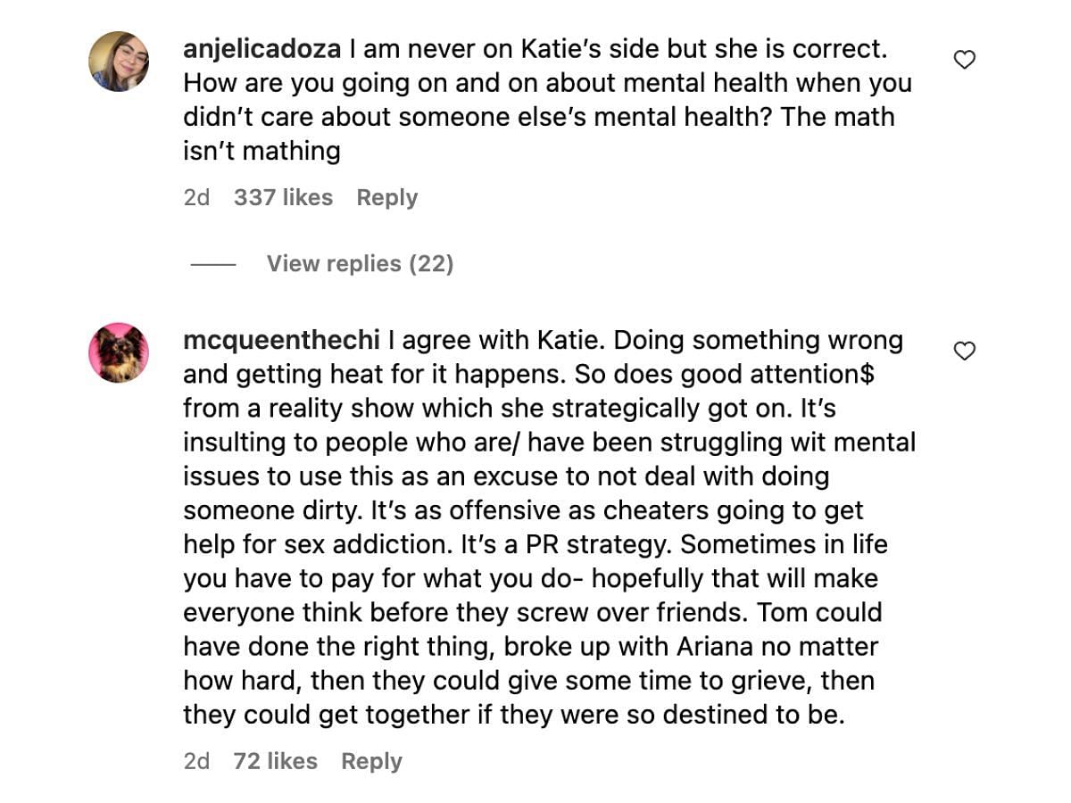 Fans react to Katie Maloney&#039;s &quot;moral bankrupt&quot; comment (Image via cici.loves.you/Instagram)