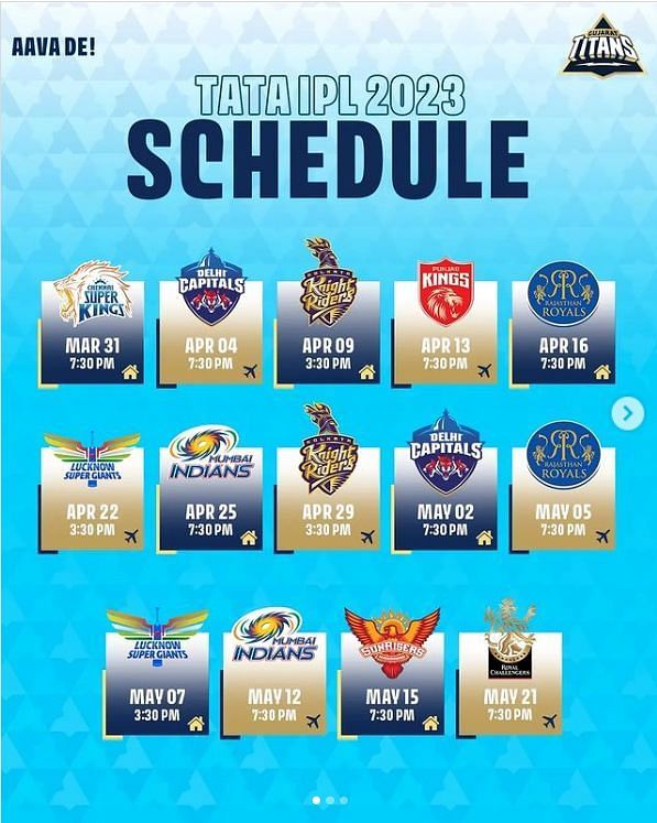 IPL Match Schedule 2023 & Time Table