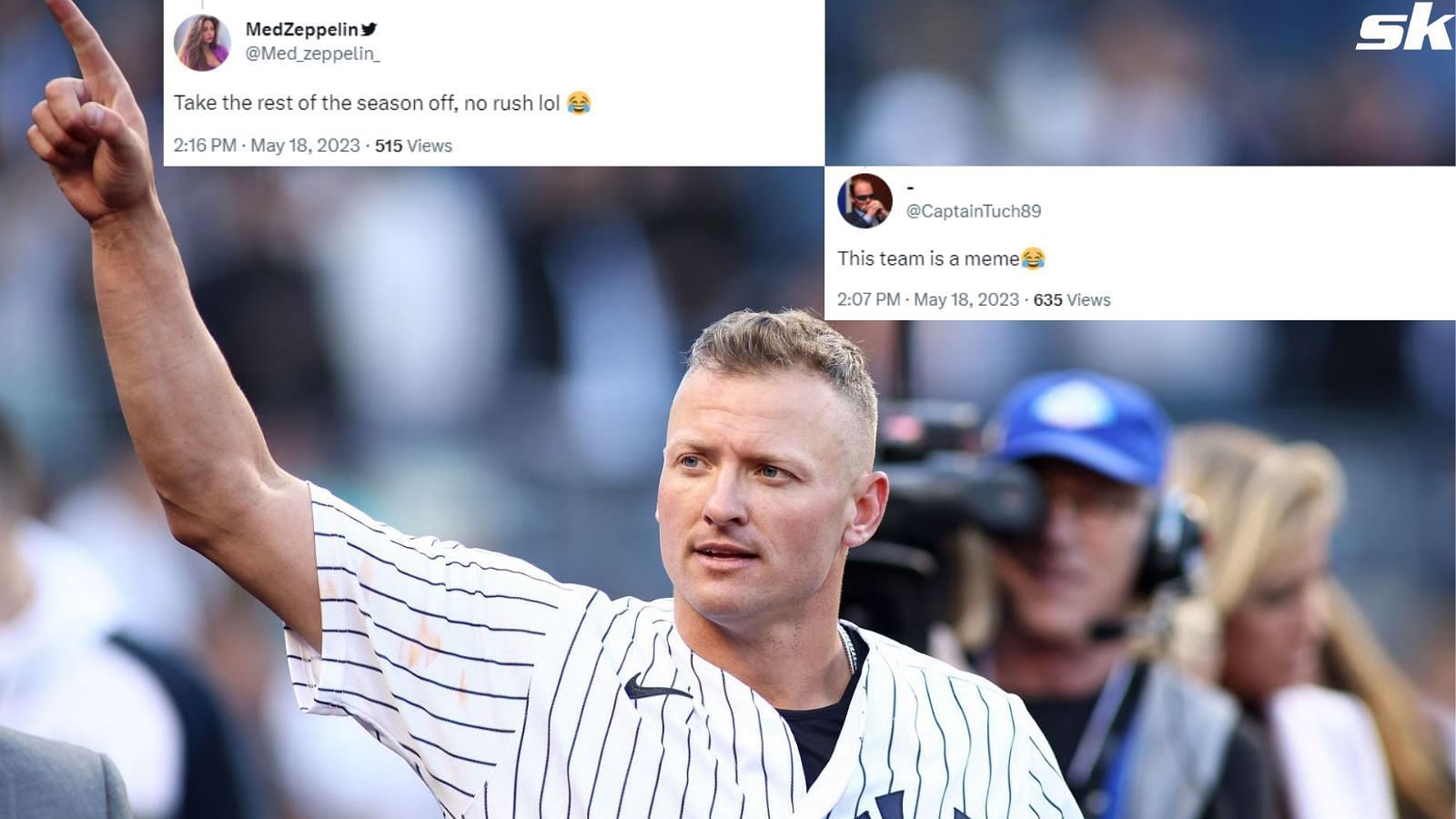 Josh Donaldson #28 of the New York Yankees will be on the injured list a while longer