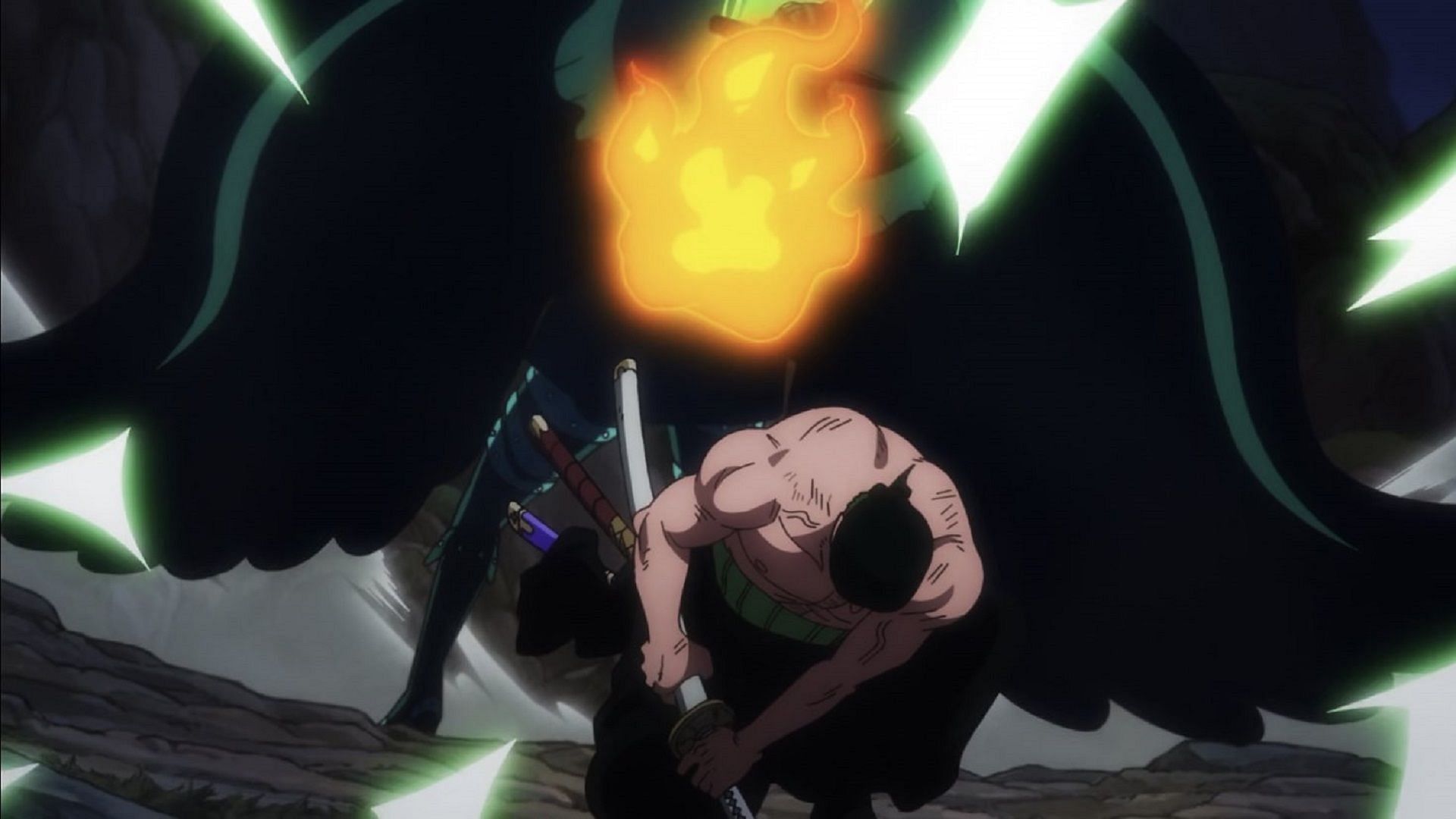 Zoro blitzed King, but the latter endured the strike with no damage (Image via Toei Animation, One Piece)