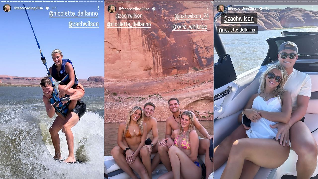 Zach Wilson on vacation with his family and his rumored girlfriend, Nicolette Dellanno. (Image credit: lifeaccording2lisa)