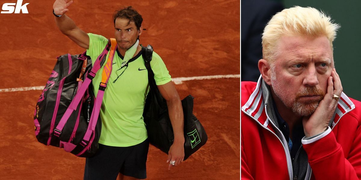 Rafael Nadal (L) and Boris Becker (R)