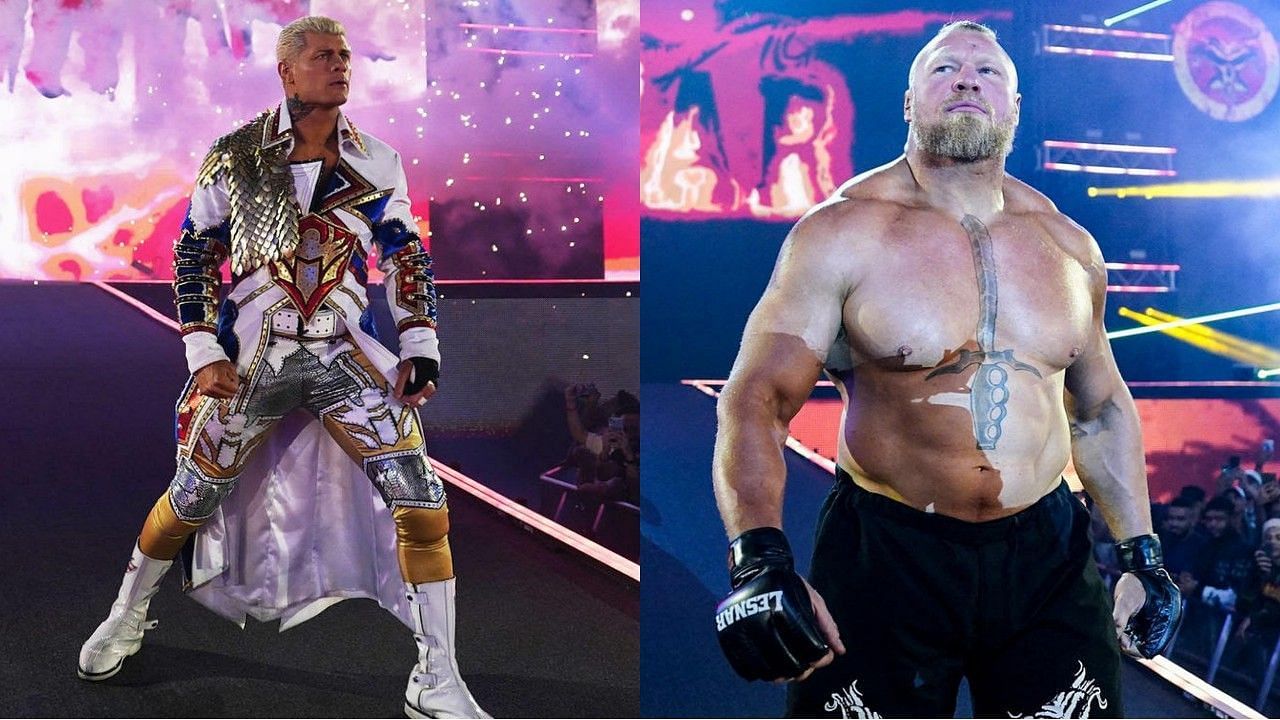 WWE सुपरस्टार्स कोडी रोड्स और ब्रॉक लैसनर 