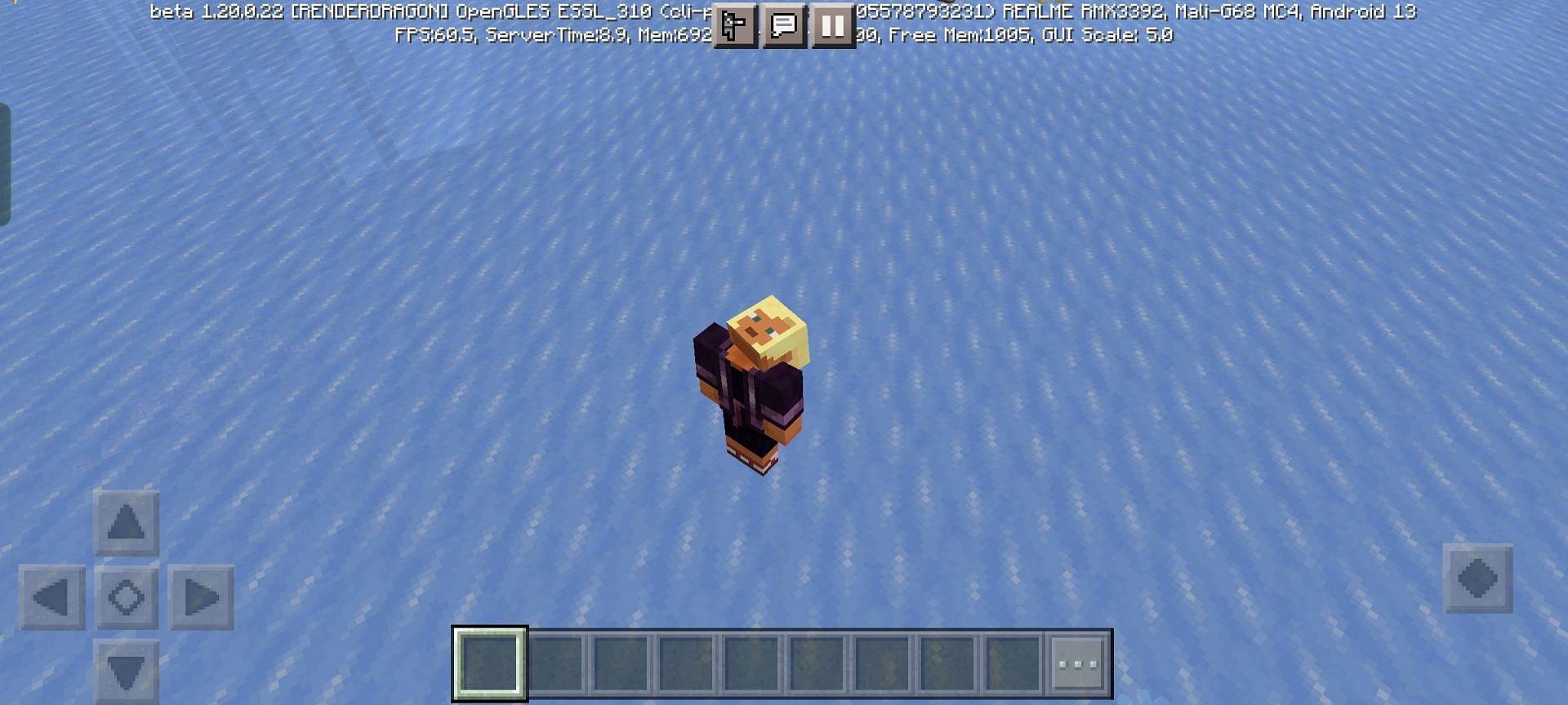 Angle achieved using &quot;/camera @s set Minecraft:free pos ~ ~5 ~-15 rot 45 ~&quot;(Image via Mojang)
