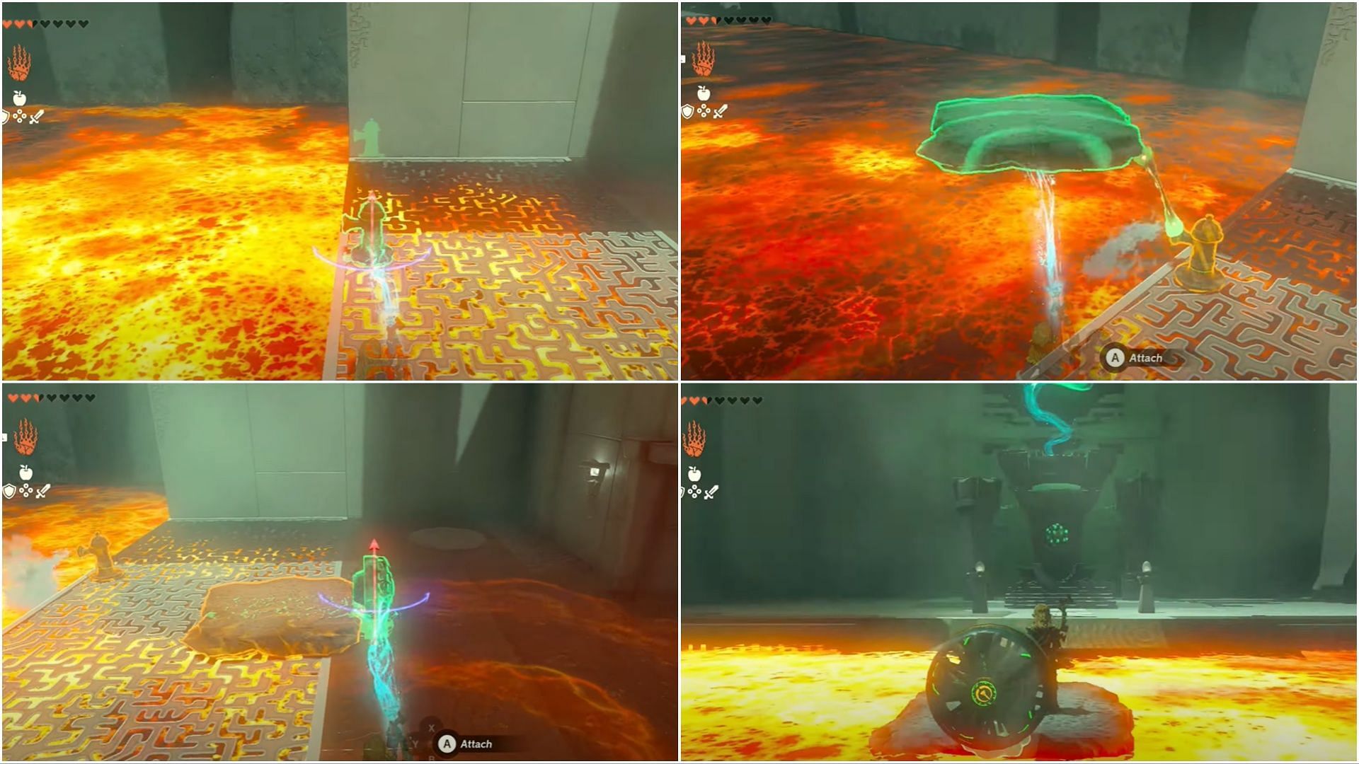 Position the water pump close to the lava pool (Image via The Legend of Zelda Tears of the Kingdom)