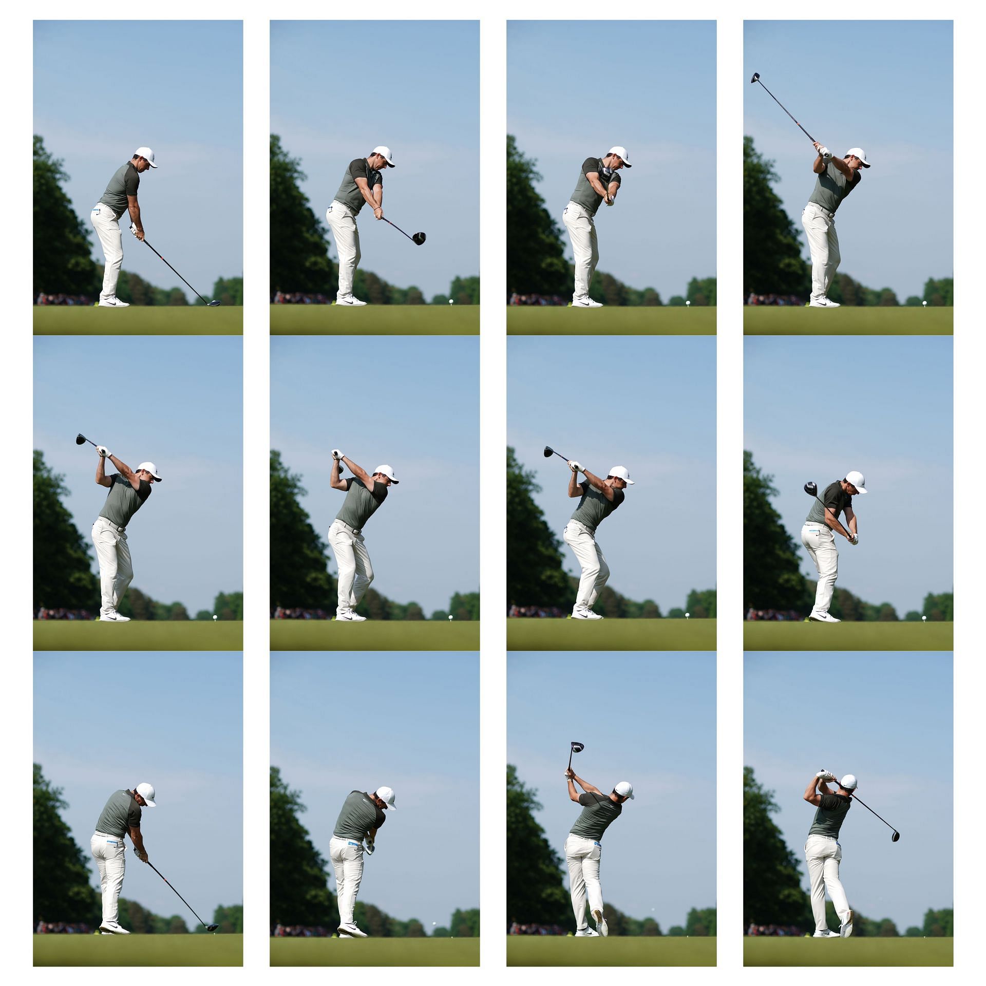 Swing sequence of Rory McIlroy, one of the best swingers in the sport. (Image via Getty)