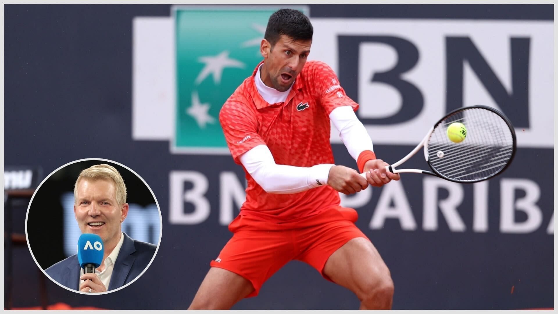 Novak Djokovic and Jim Courier(inset)