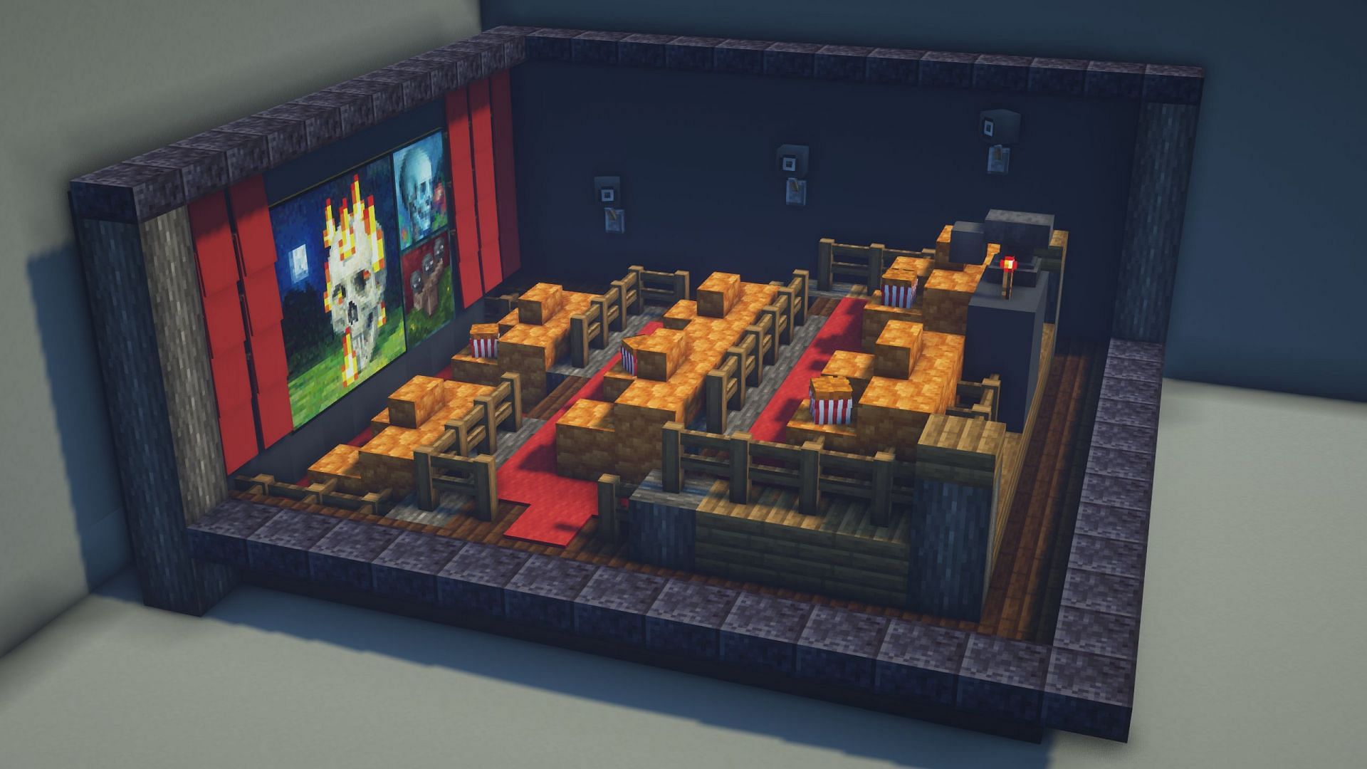 Cinemas are super cool to see in Minecraft (Image via Reddit/u/Aimstew)