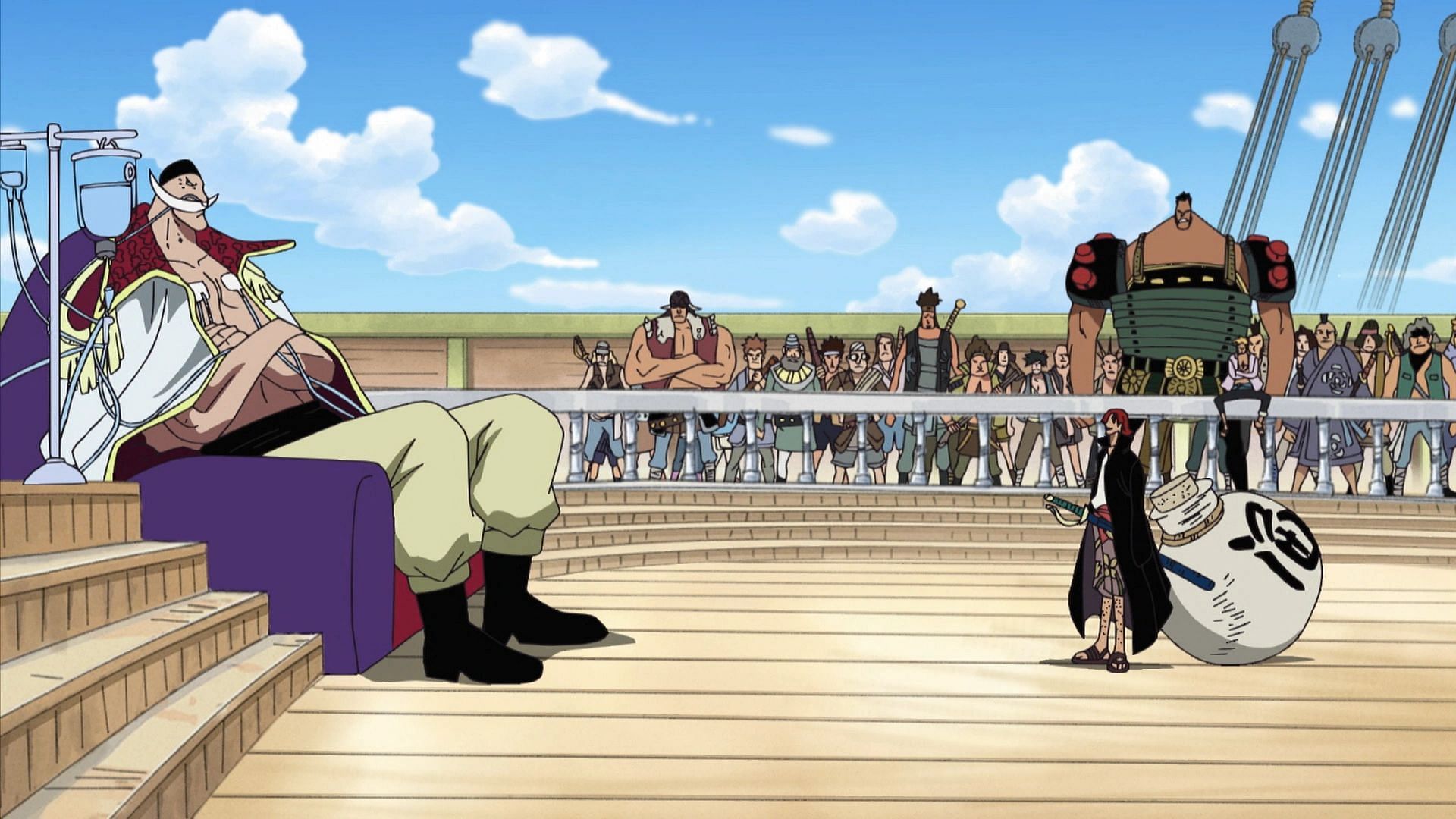 Shanks meeting with Whitebeard (Image via Toei Animation, One Piece)