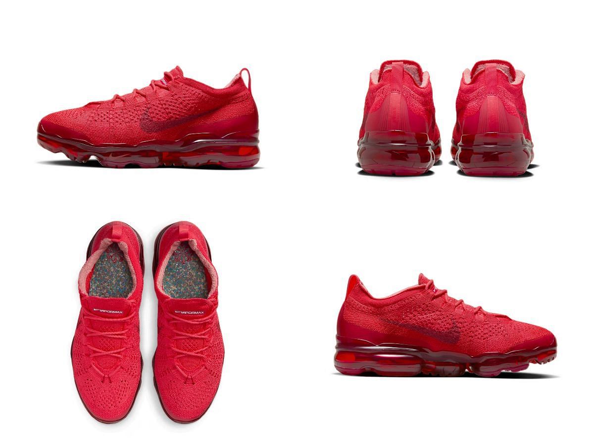 The upcoming Vapormax Flyknit 2023 &quot;Triple Red&quot; sneakers (Image via Sportskeeda)