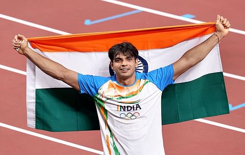 Neeraj Chopra's winning moment at the World Athletics Championship (PC: SPortskeeda)