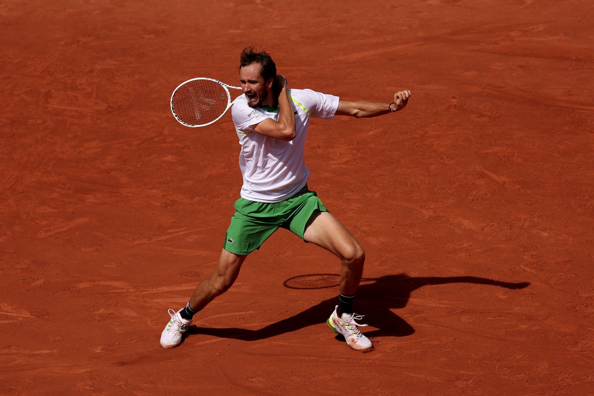 Daniil Medvedev in action at the French Open