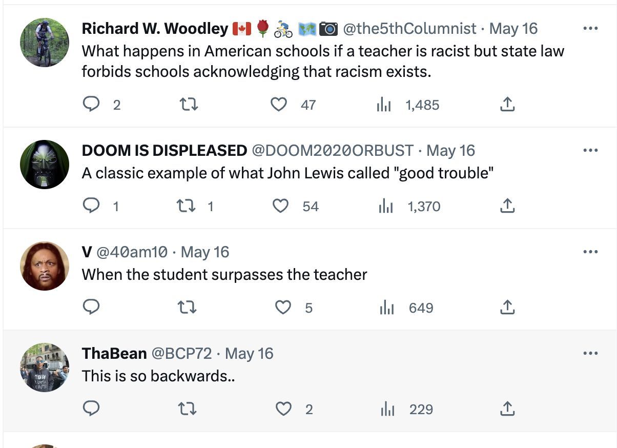 Social media users shower support on the teen who used her mobile to record the racial slurs being passed by the teacher (Image via Twitter)